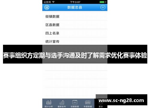 赛事组织方定期与选手沟通及时了解需求优化赛事体验 赛事组织方定期与选手沟通及时了解需求优化赛事体验